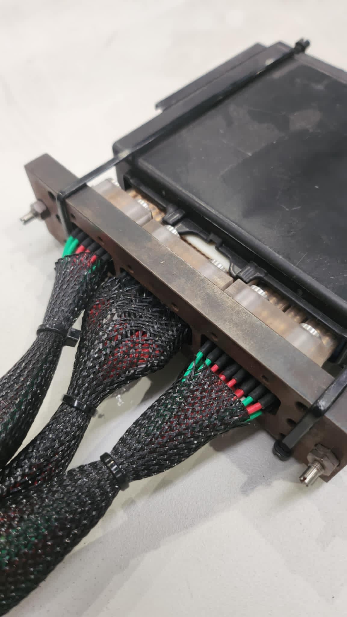 Industrial-grade wiring harness with braided protective sleeving, manufactured by Control Cables Australia for automotive and industry use.